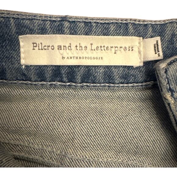 Anthropologie Pilcro Patchwork Blue Denim Midi Skirt size 4 - Picture 7 of 11